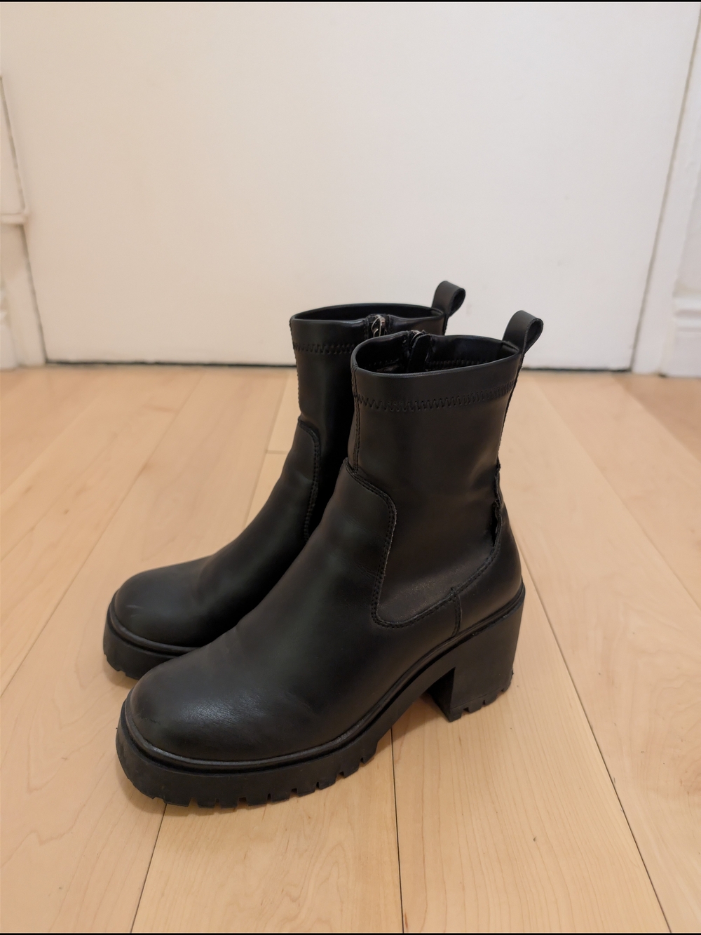 Blondo Black Lug-Heel Ruby Waterproof Vegan Leather Boots